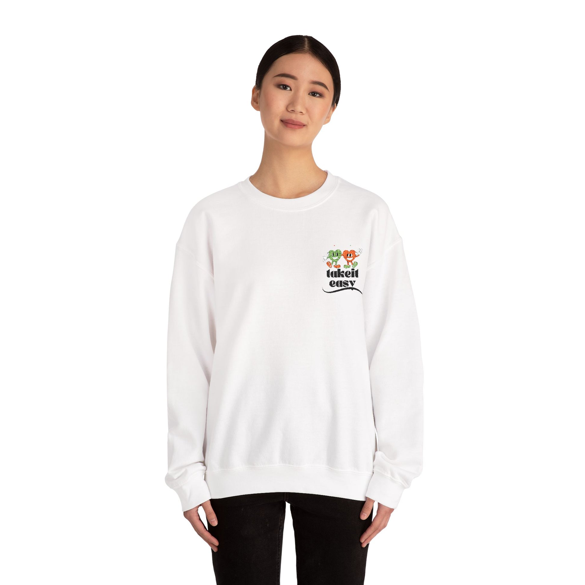 Moodly "Take It Easy" Unisex Heavy Blend™ Crewneck Sweatshirt – Stylish Comfort for Mental Health Awareness