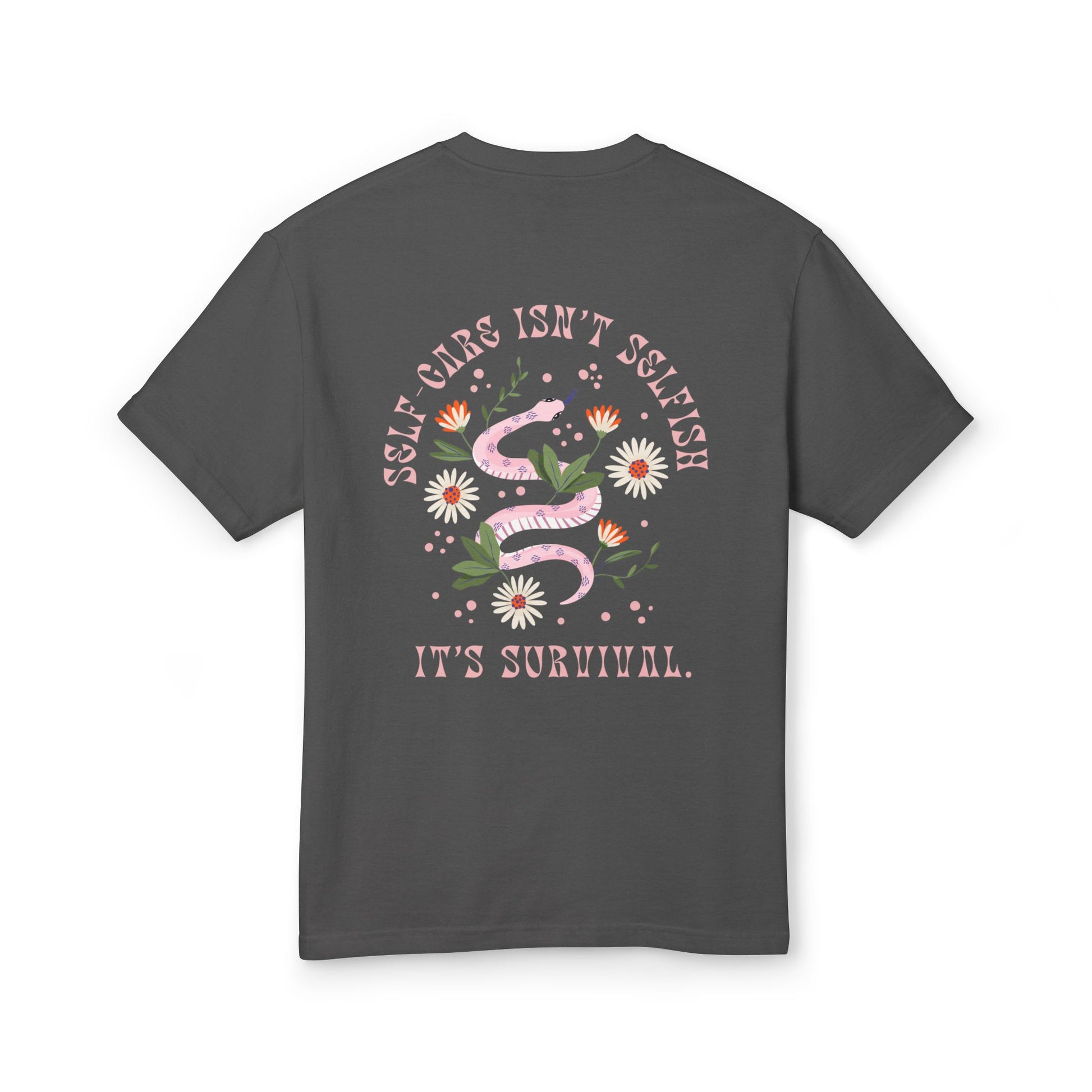 Moodly "Self-Care Isn’t Selfish" Unisex Garment-Dyed T-Shirt – Comfortable, Sustainable Everyday Wear